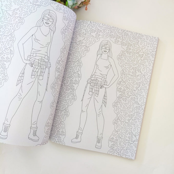 🆕️Fashion of the Decades Advanced Coloring Book - Picture 3 of 11